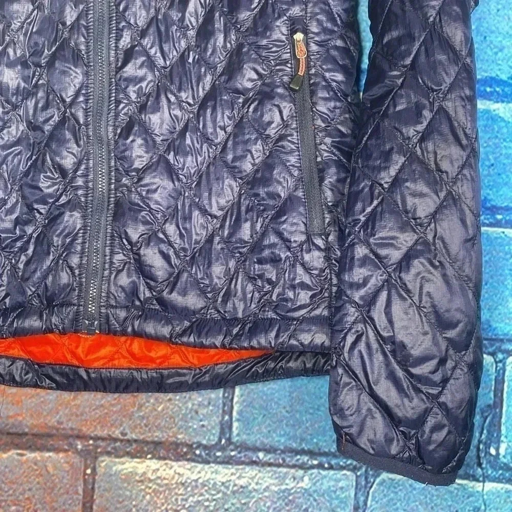 The North Face Women’s Quilted Puffer Windbreaker Outdoor Jacket Blue Orange S/P - Picture 2 of 8